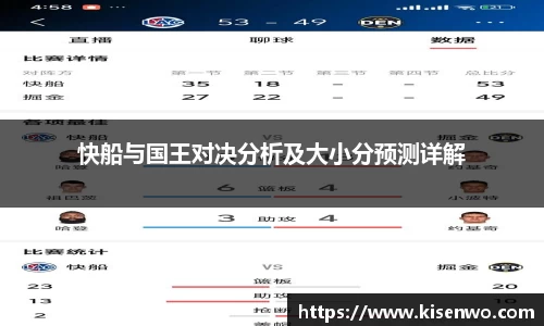 快船与国王对决分析及大小分预测详解